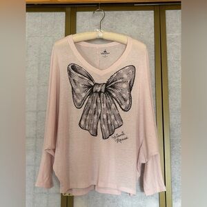 Disney Minnie Mouse Sparkle Bow Pink Shirt, Large